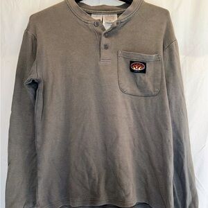 Rasco FR Long Sleeve Henley Work Shirt - Men's Gray - CAT 2 NFPA 2112 - Size S